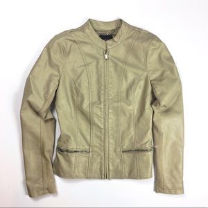EXPRESS TAUPE FAUX LEATHER JACKET